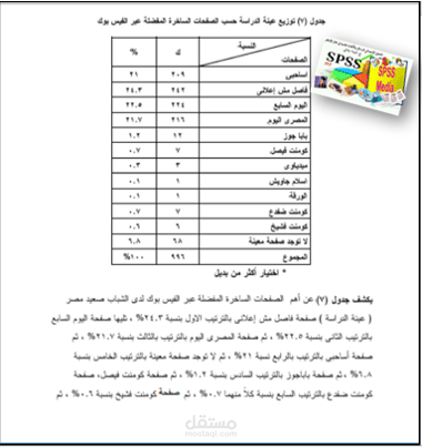 كتابة تقارير و تعليقات الجدوال الاحصائية