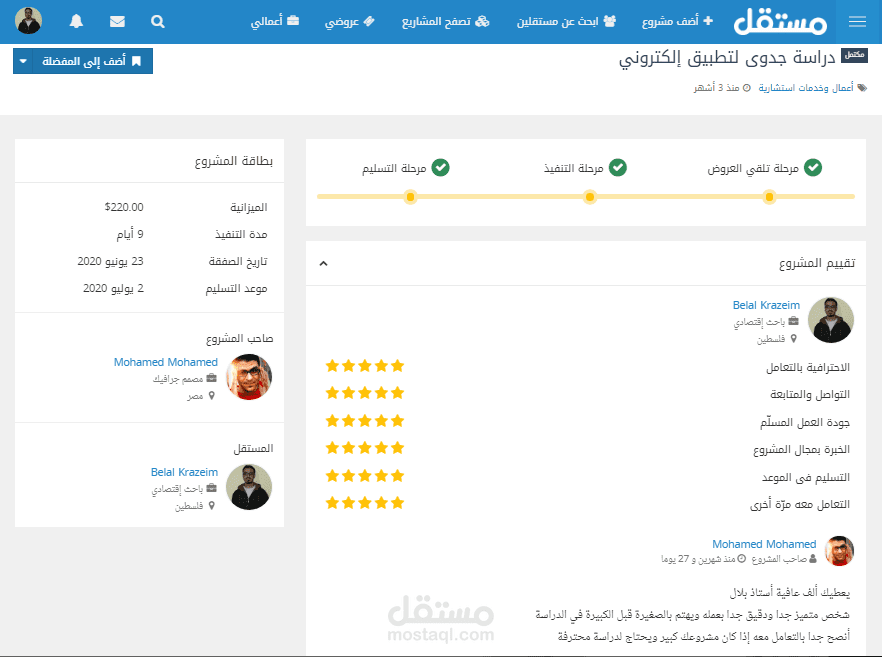 دراسة جدوى لتطبيق الكتروني