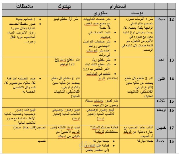 خطة نشر سوشيال ميديا
