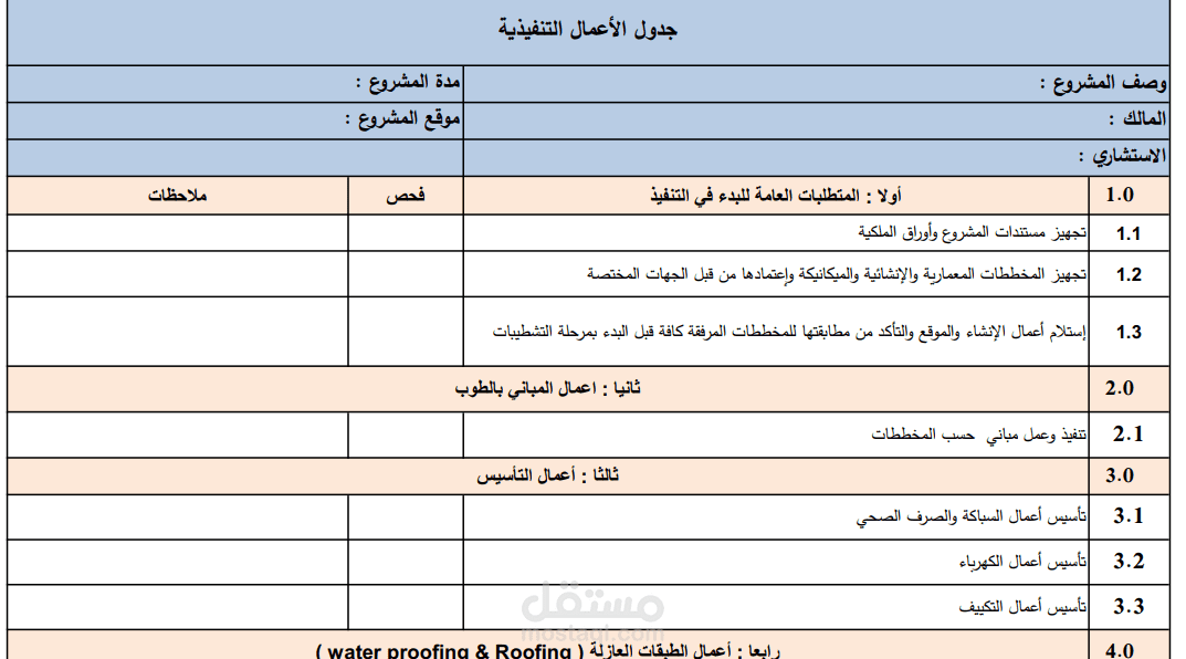 عمل دليل بناء المنزل