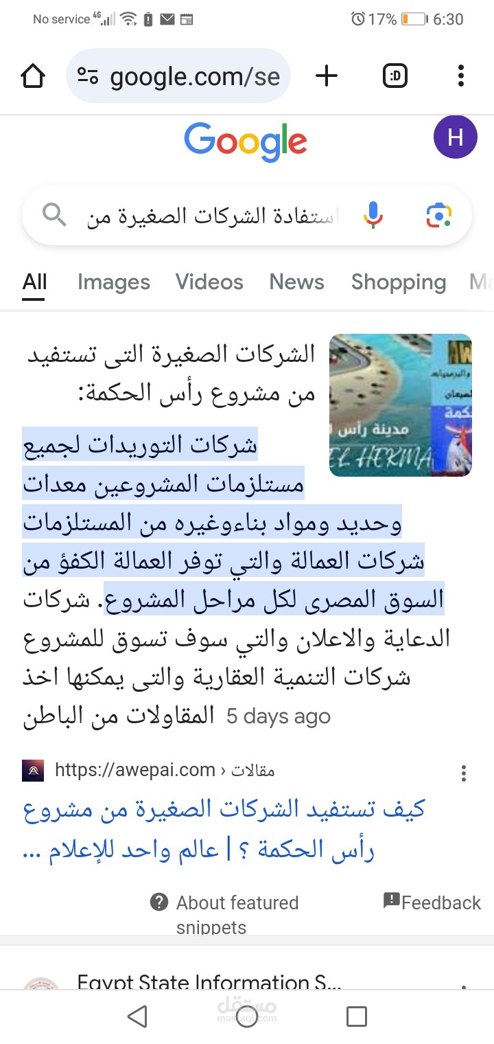 مقال عن الاخبار مشروع رأس الحكمة بين الامارات َمصر