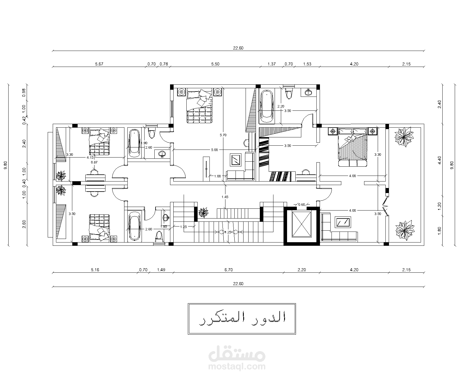 مخطط معمارى لمنزل مع اظهاره بالفوتوشوب