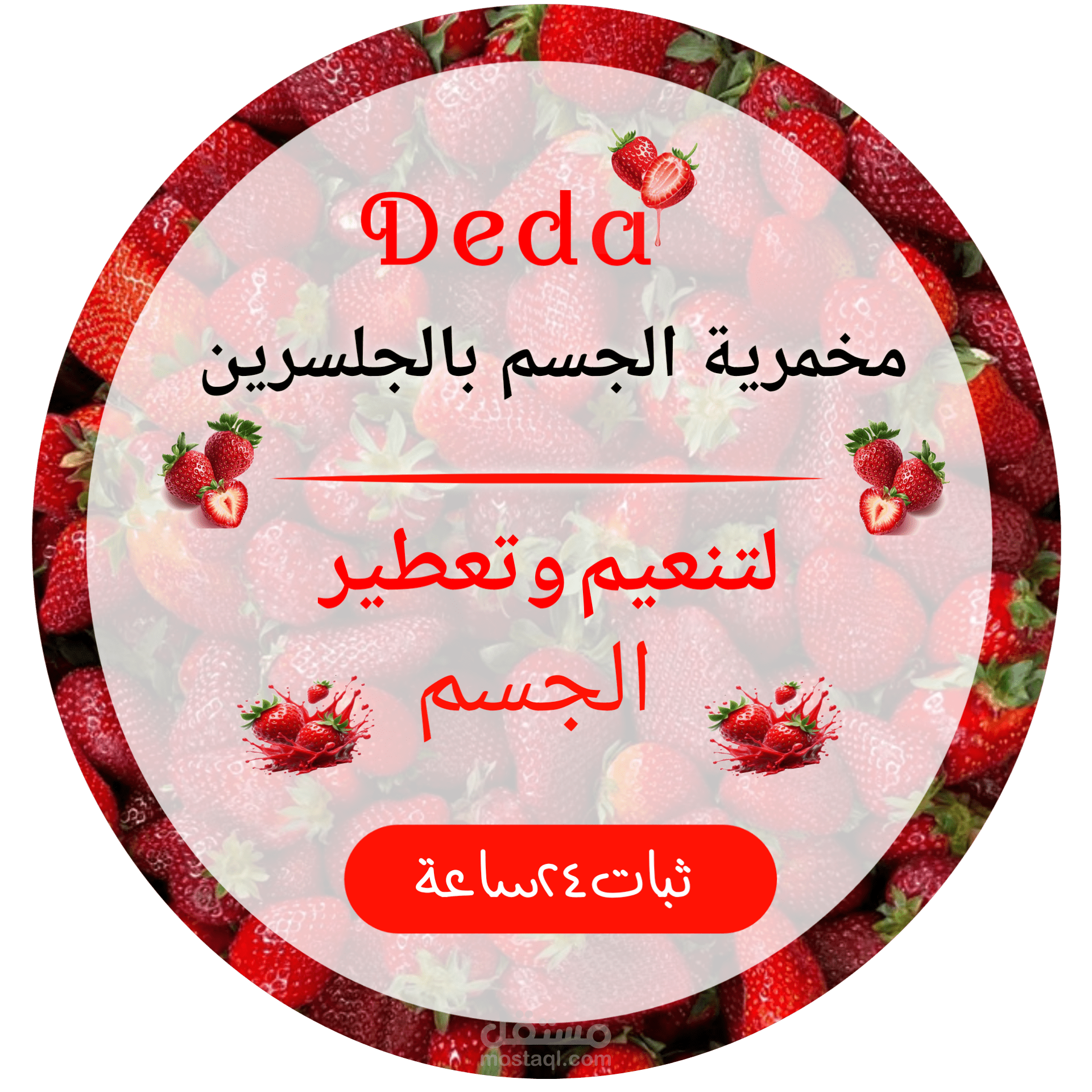 مخمريّة الجسم بالجلسرين من Deda بنكهة الفراولة