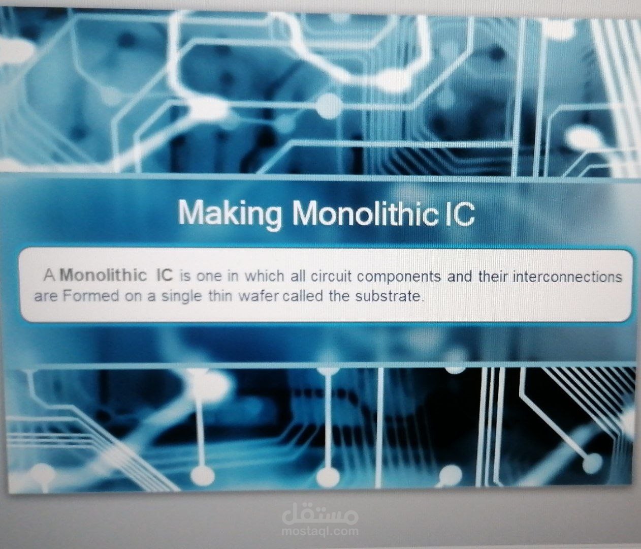 Making Monolithic IC
