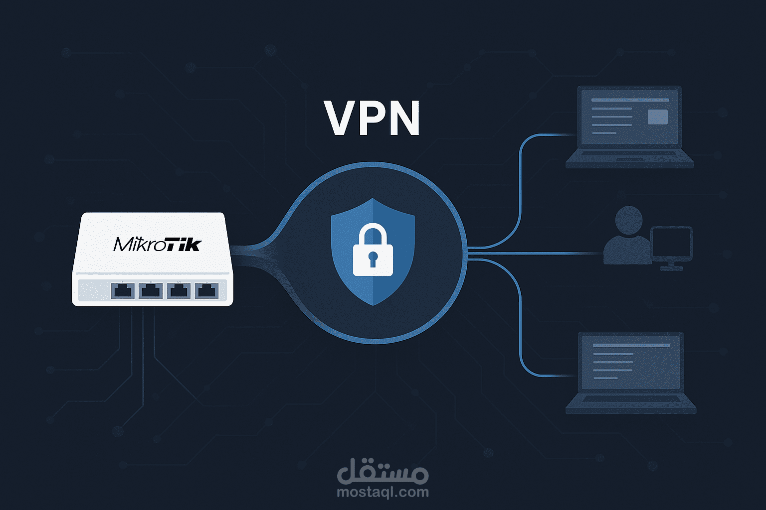 إعداد شبكة VPN باستخدام Mikrotik وربط العملاء ببرنامج OpenVPN