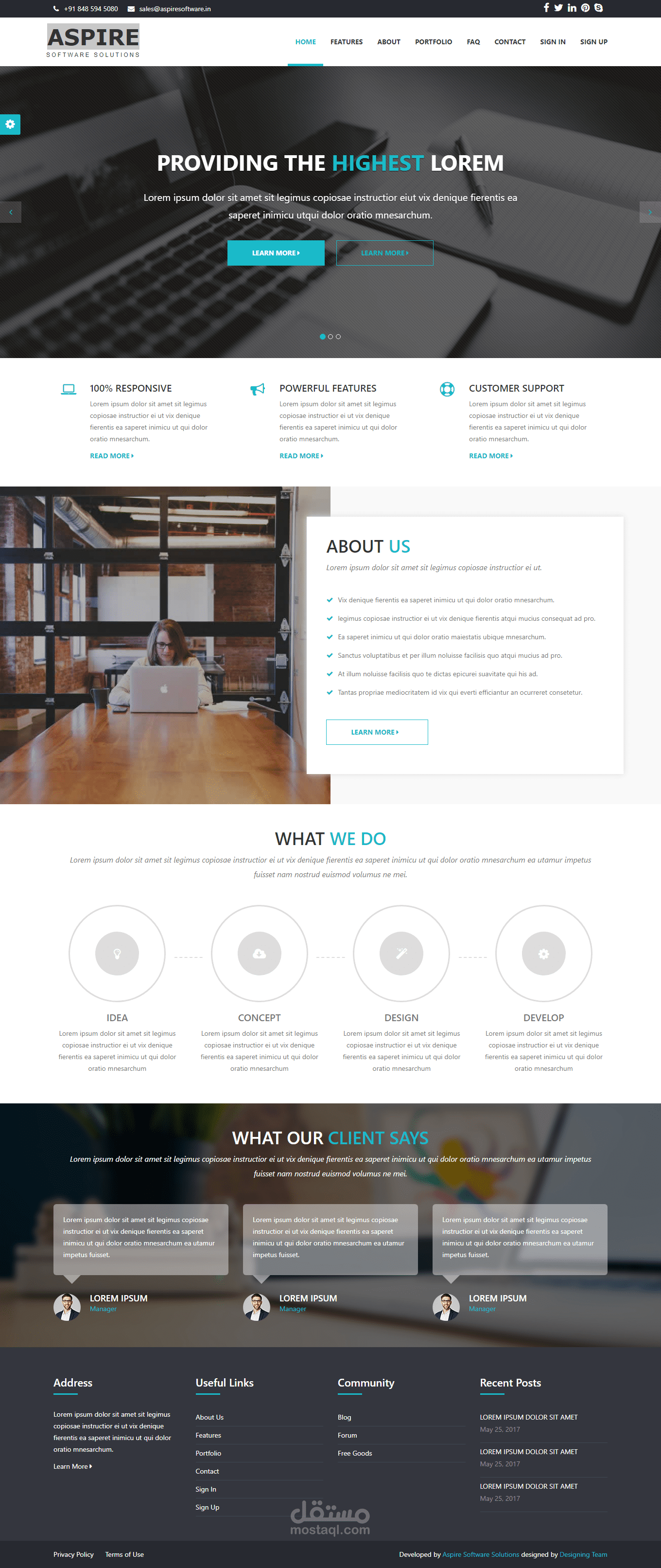 تحويل تمبليت ASPIRE من html الي wordpress