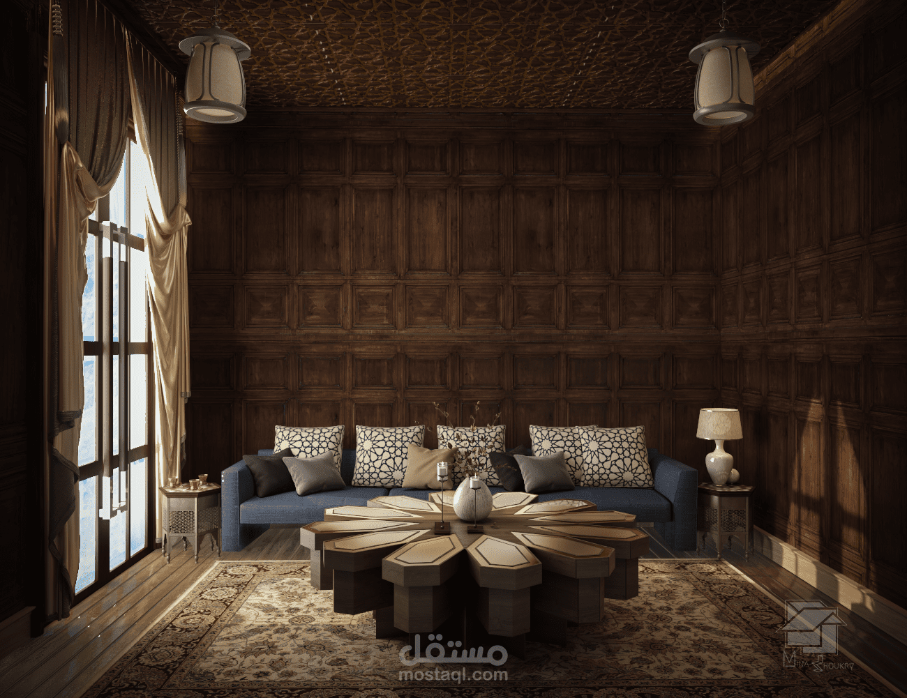 تصميم داخلى لمجلس بفيلا بالبحرين