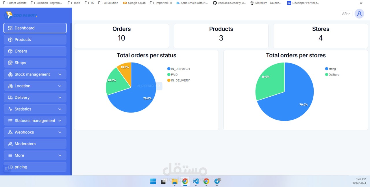 نظام إدارة علاقات العملاء (CRM) خاص بإدارة طلبيات المتاجر