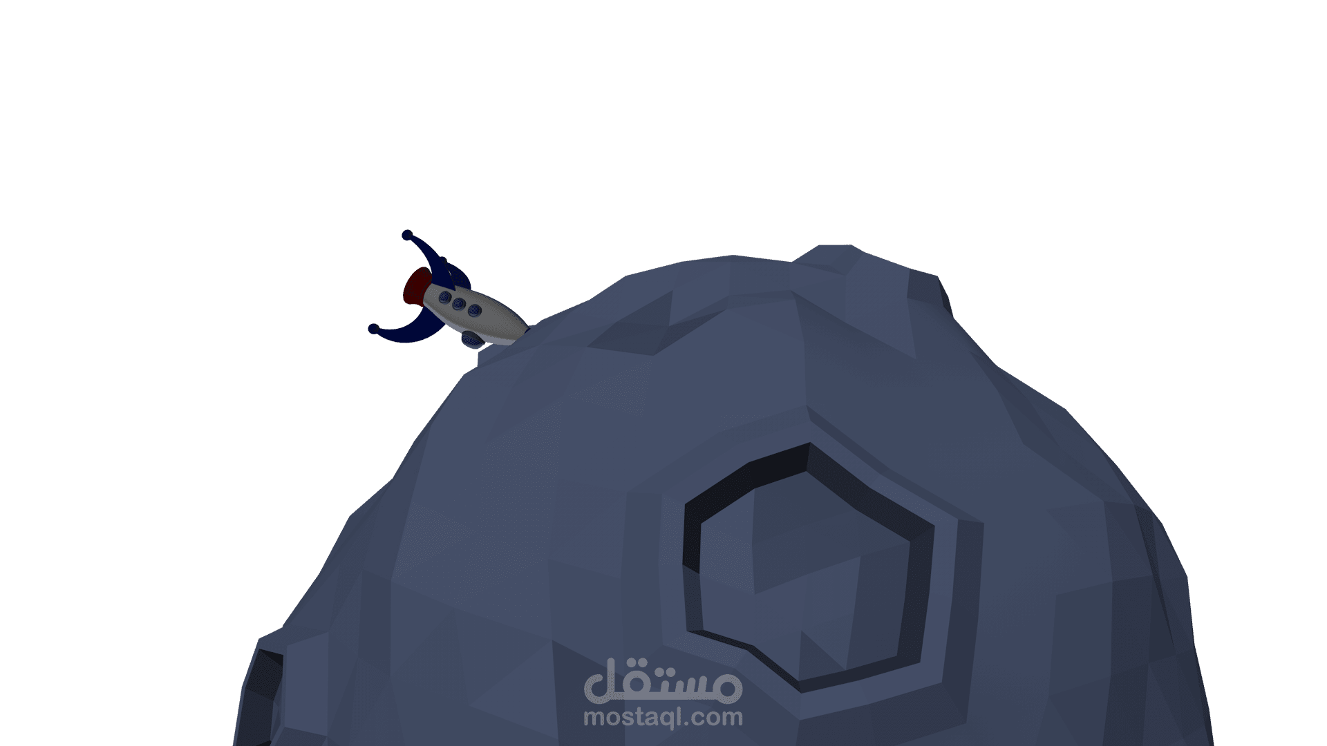 فيديو ثري دي مبسط لسفينه فضائية