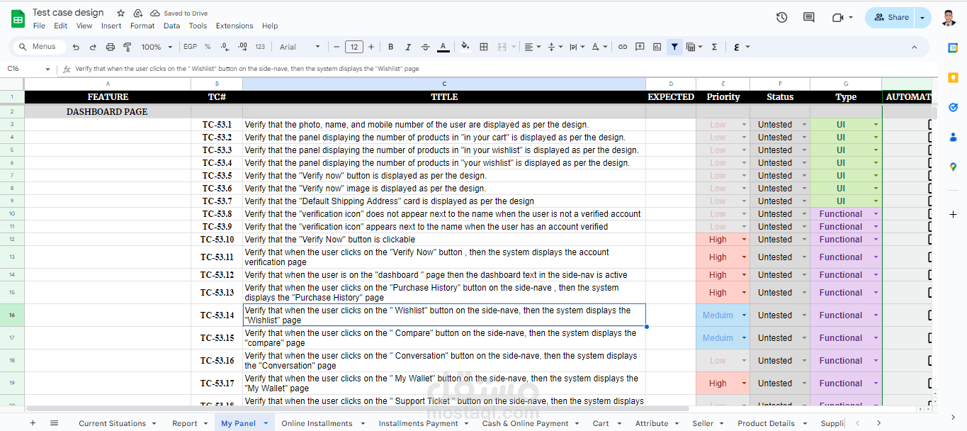 Test case design