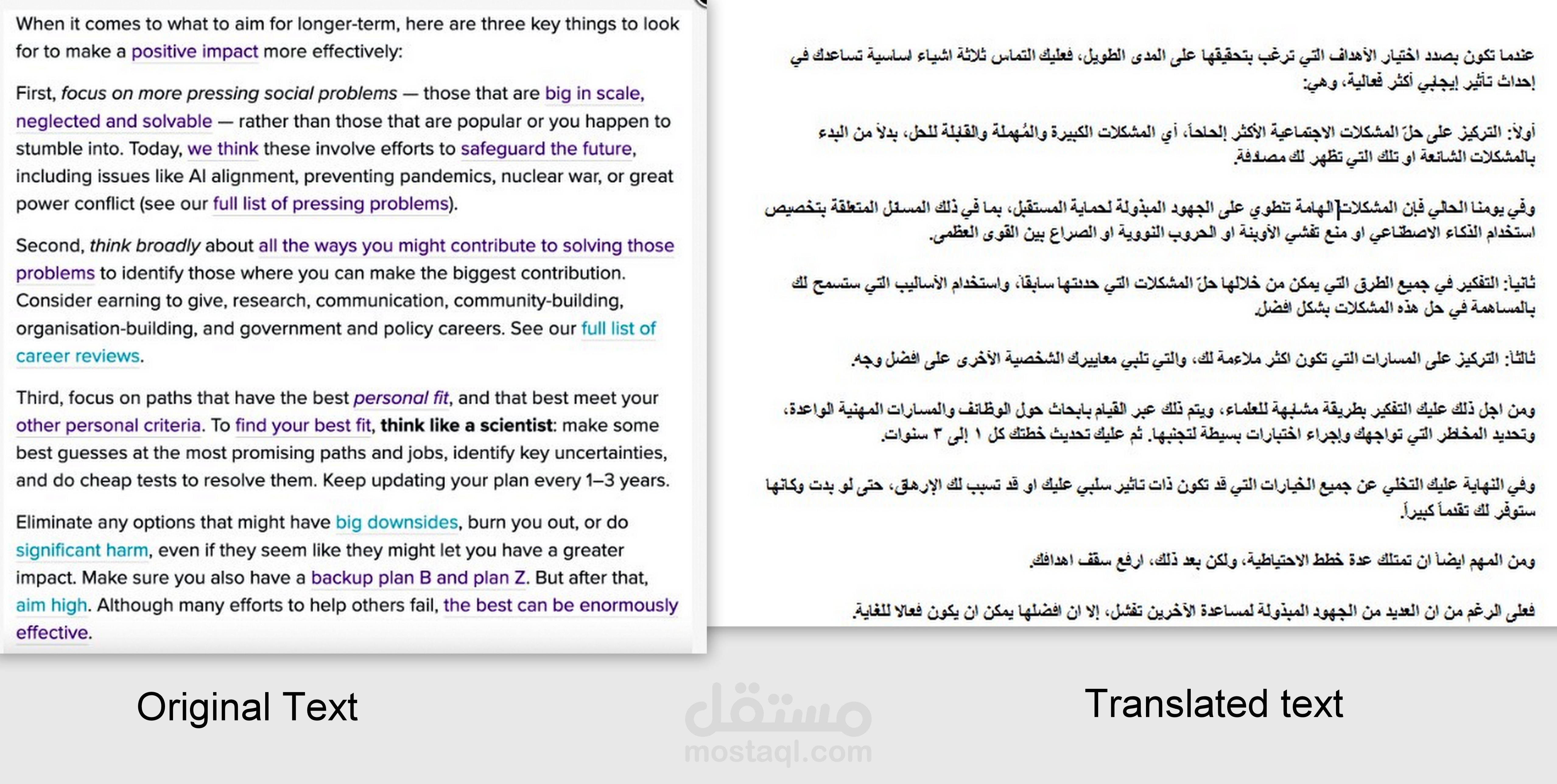 ترجمة مقالة قصيرة من الإنجليزية إلى العربية