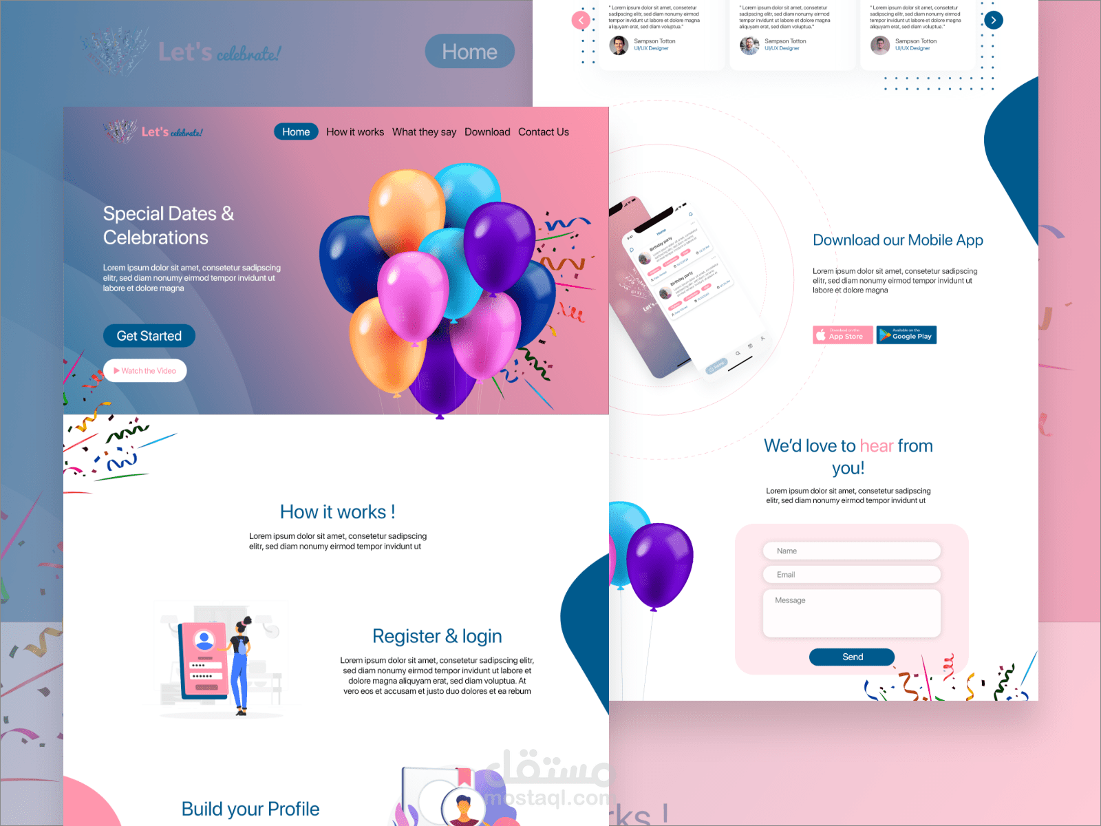 تصميم صفحة الهبوط الوصول Landing page ضمن تجربة مستخدم UX و تصميم واجهة المستخدم UI باستخدام ادوبي اكس دي Adobe XD
