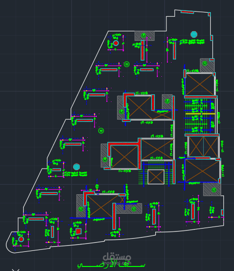 لوحة انشائية لسقف الدور التجاري في برج اداري