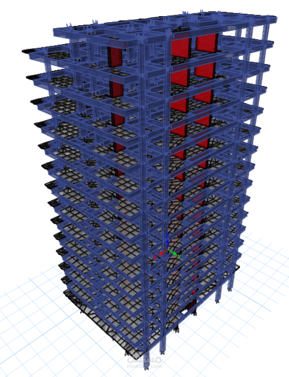مرحلة النمذجة على برنامج الايتابس 2018 قطعة 207