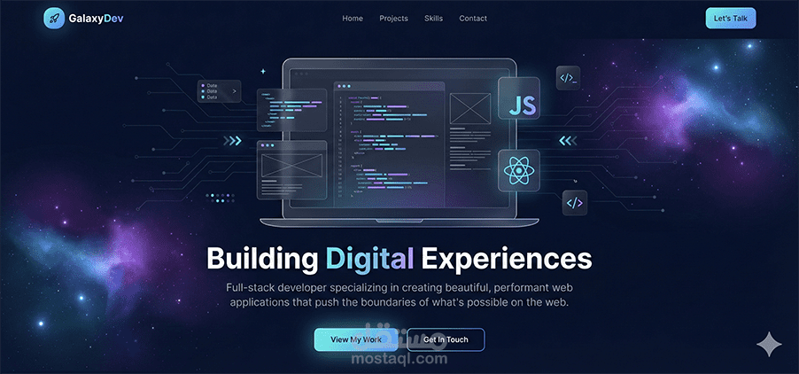 تصميم وتطوير موقع معرض أعمال شخصي  ب vibe coding
