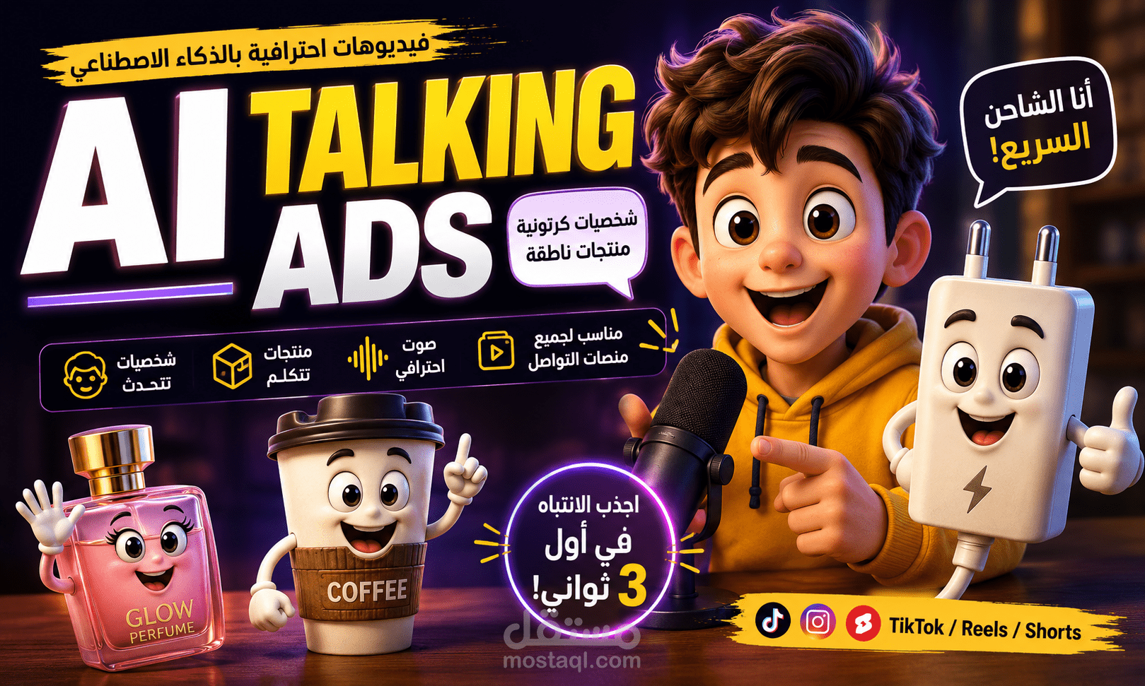 فيديو إبداعي لشخصيات كرتونية ناطقة تم تصميمه بالذكاء الاصطناعي ?️✨
