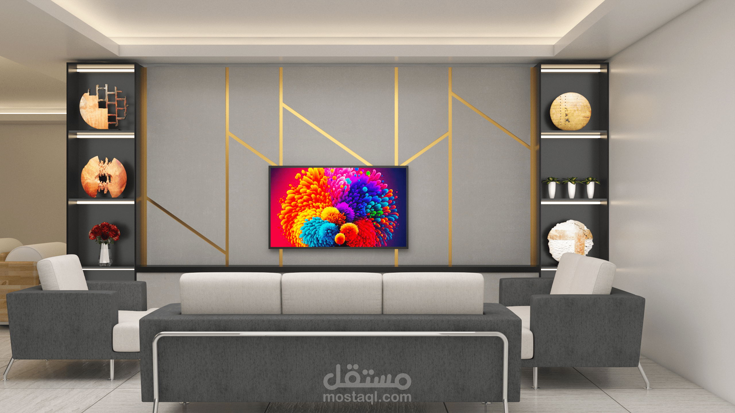 ديكورات داخلية - اعادة تصميم جدار داخلي
