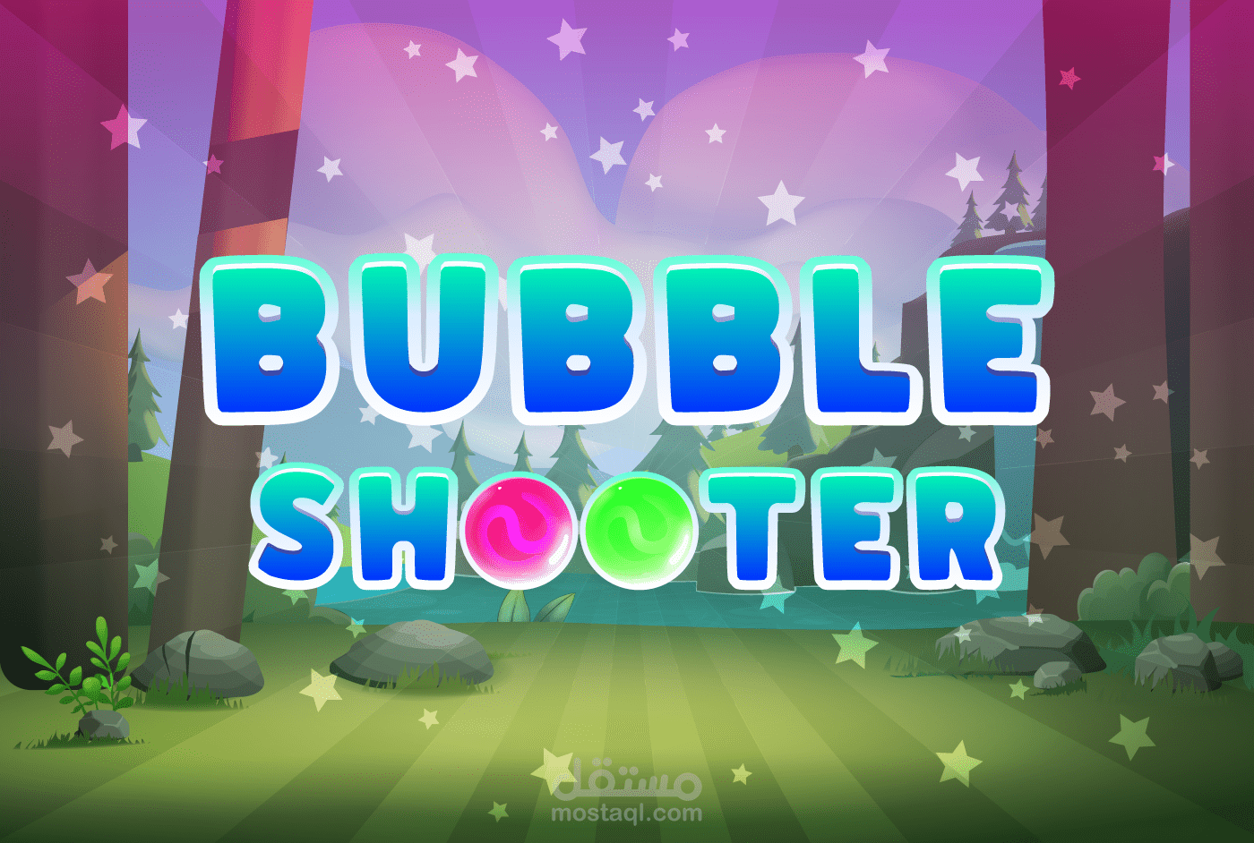 Bubble shooter game logo