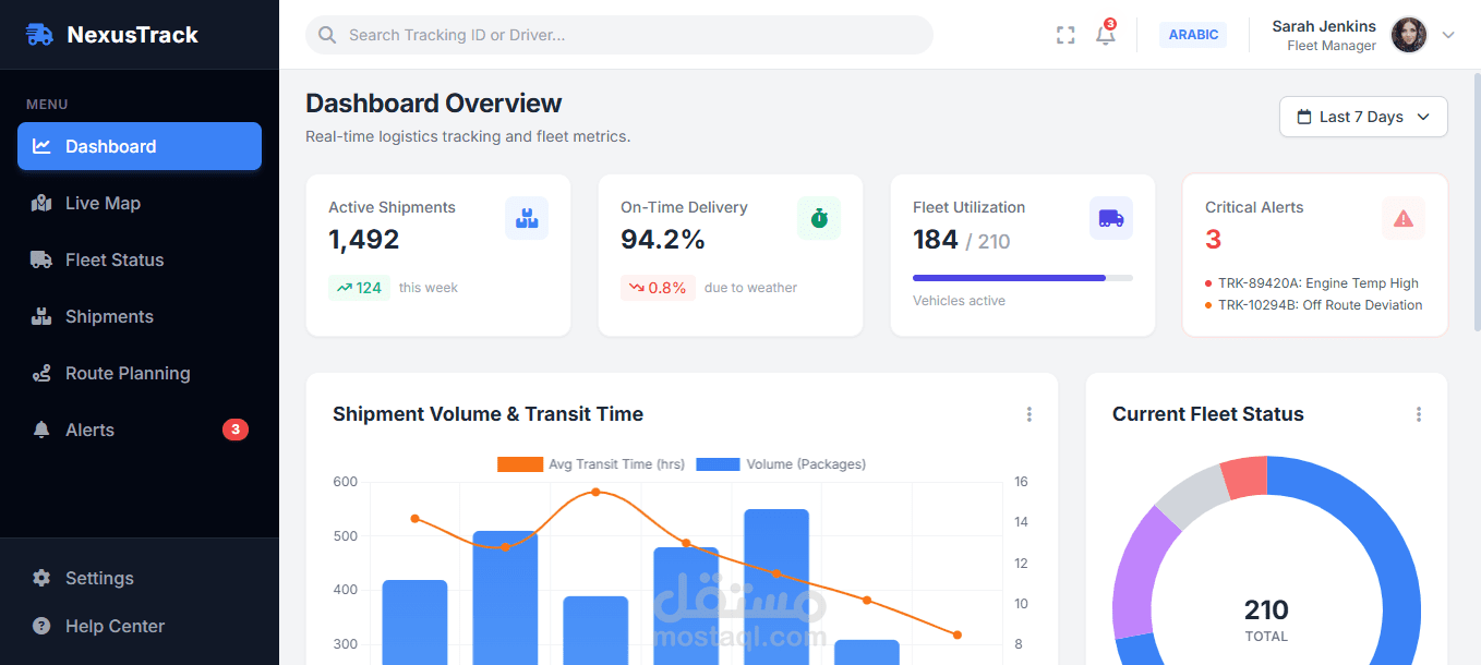 Nexus Logistics – منصة ذكية لإدارة الأساطيل والخدمات اللوجستية