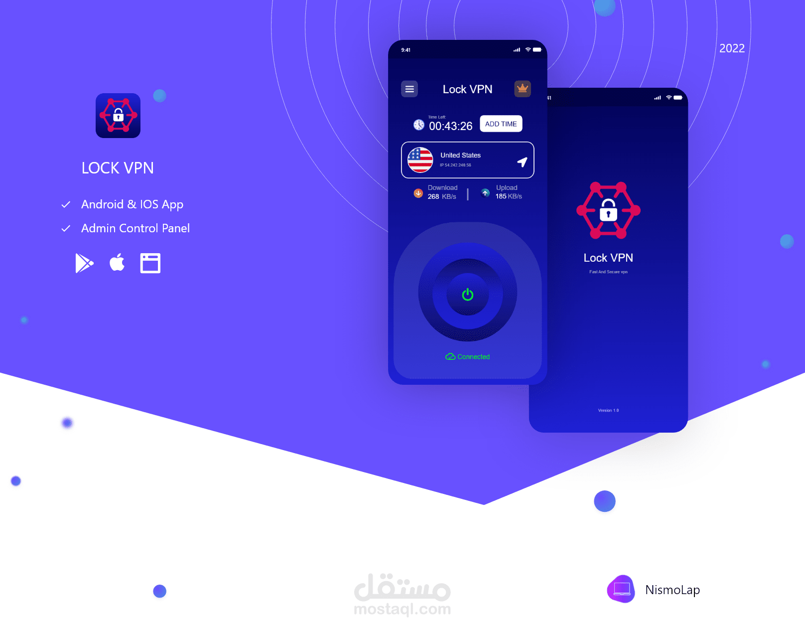 تطبيق VPN للاندرويد والايفون مع لوحة تحكم للادمن
