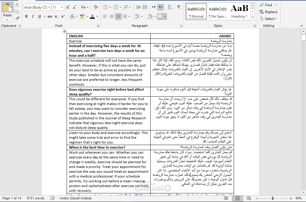 ترجمة من اللغة الانجليزية الي اللغة العربية والعكس
