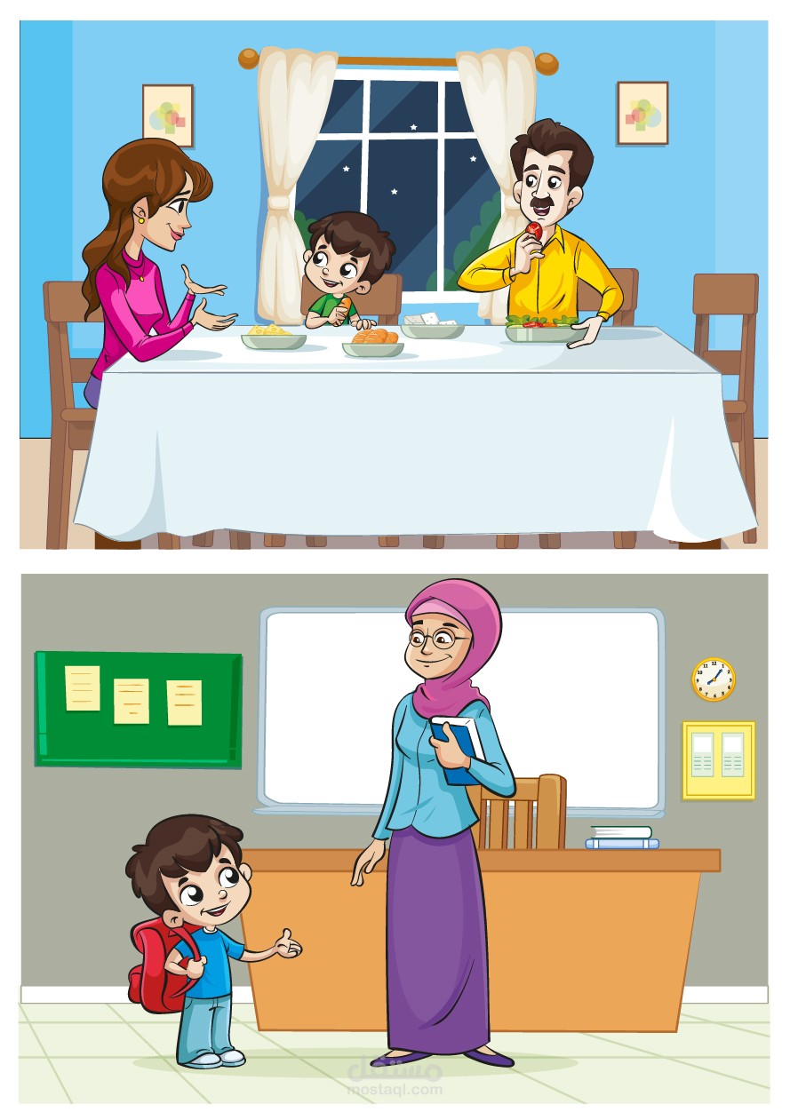 مشاهد من قصة للصف الأول الابتدائي