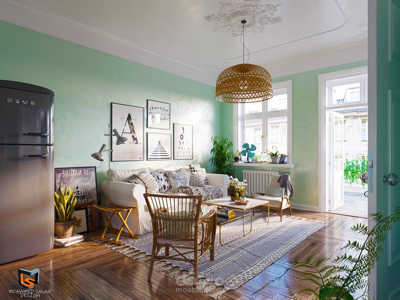 Bedroom and living room