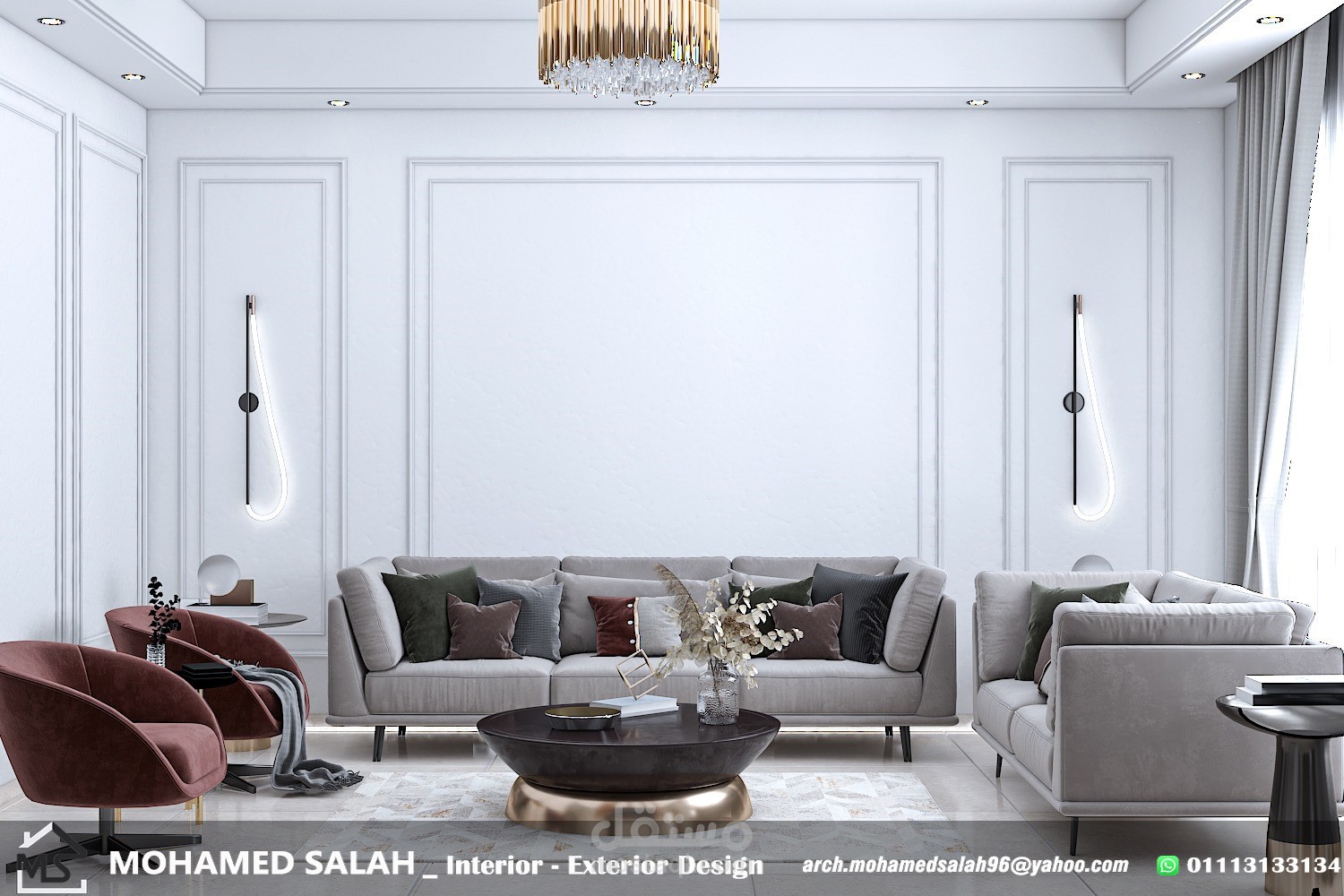 تصميم غرفة معيشة بالسعودية