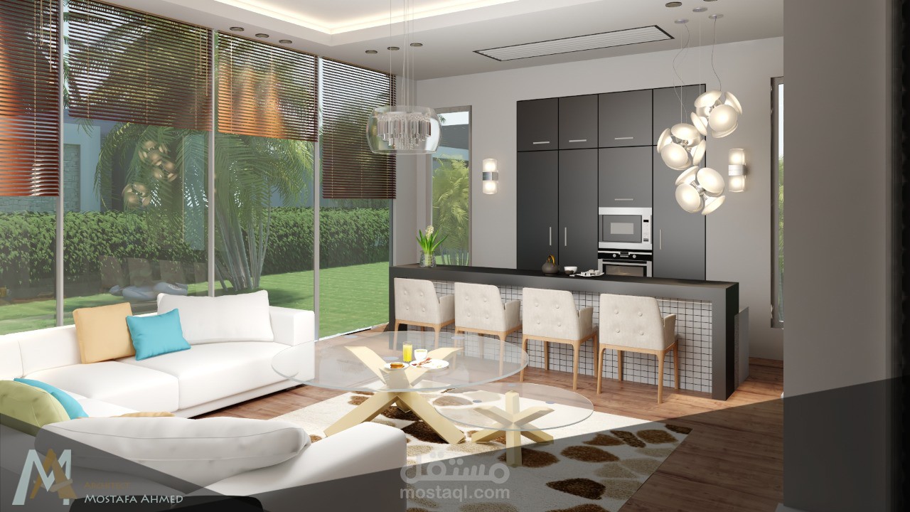 TWIN HOUSE LIVING ROOM & KITCHEN INTERIOR SHOT