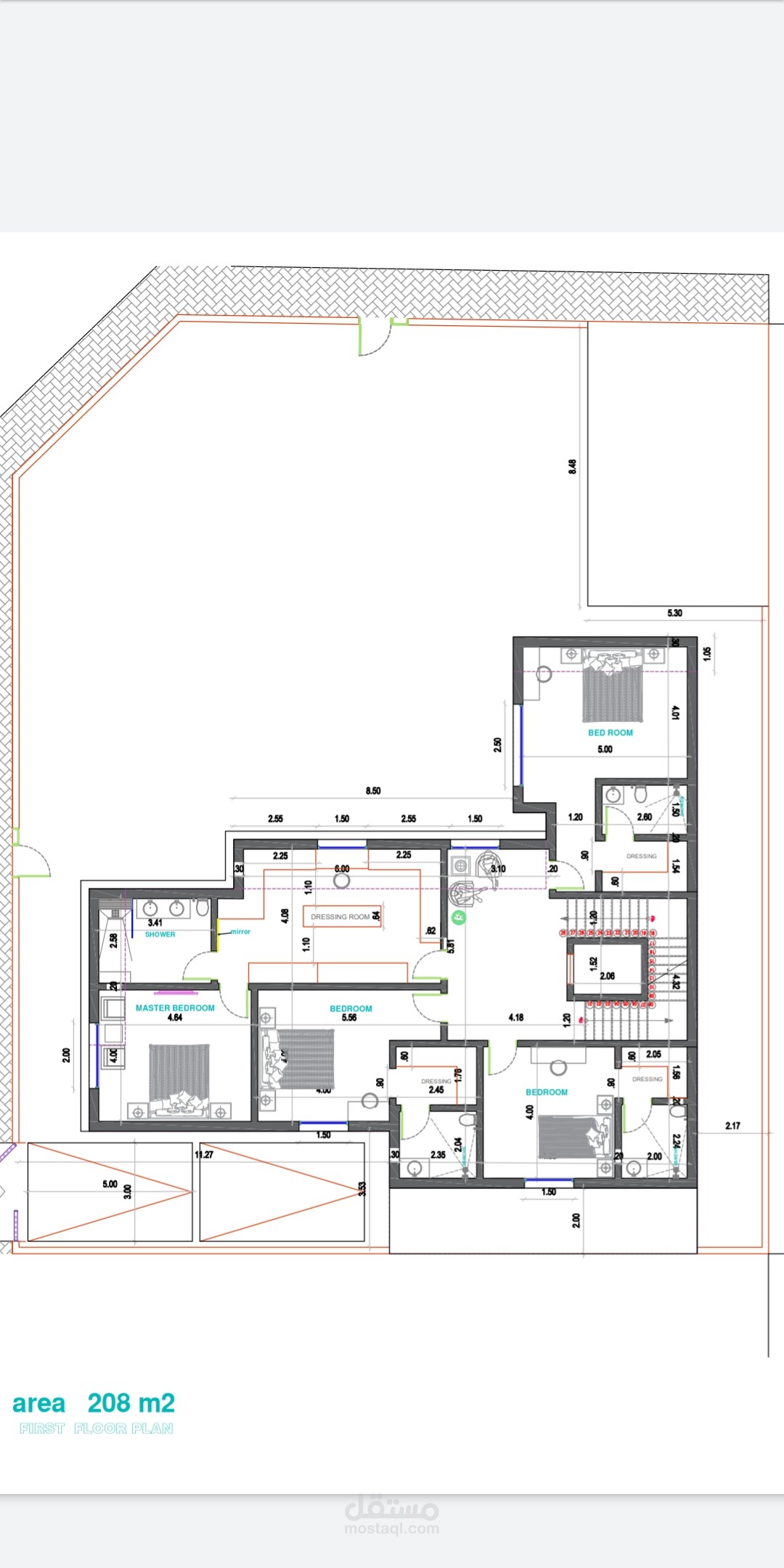 مخطط معماري لفيلا سكنية