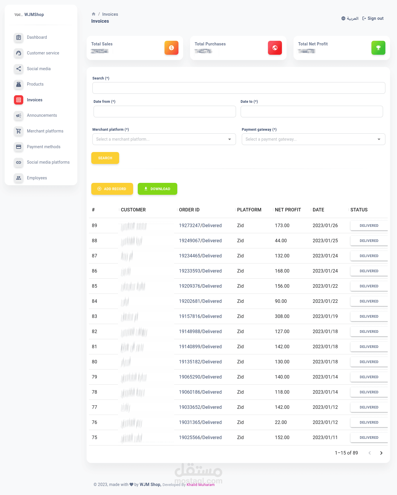 ادارة موظفي منصات تسوق الكتروني