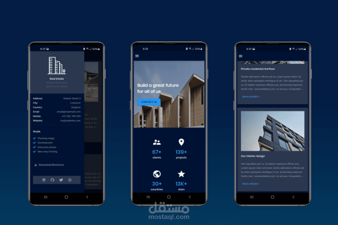 تطبيق معرض أعمال شركة عقارات