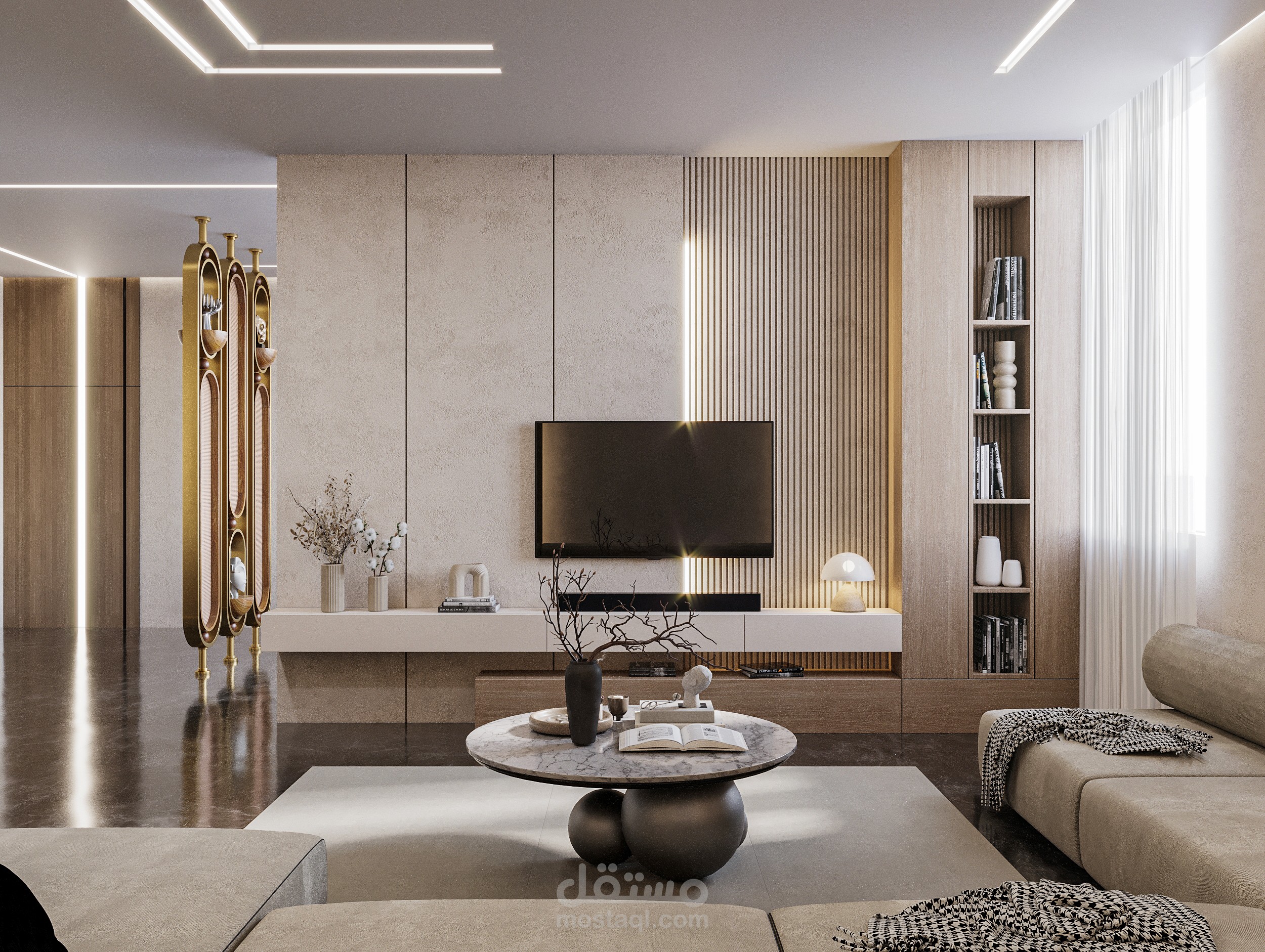 Living Room And Kitchen Design