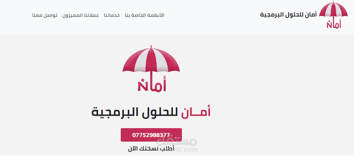 تصميم موقع لشركة حلول برمجية