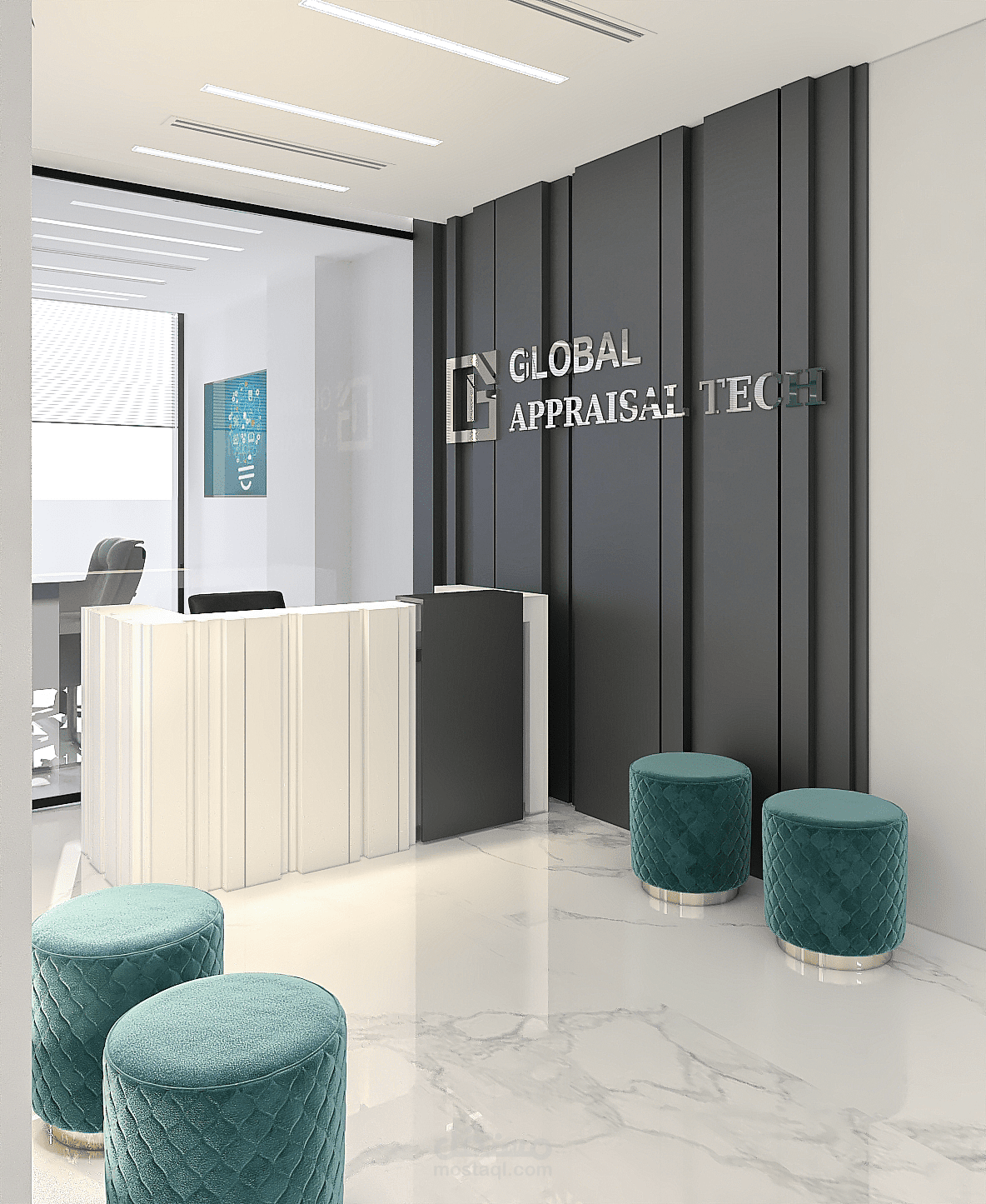 تصميم ورك اسبيس ومكتب منطقة عمل واجتماعات work space and office
