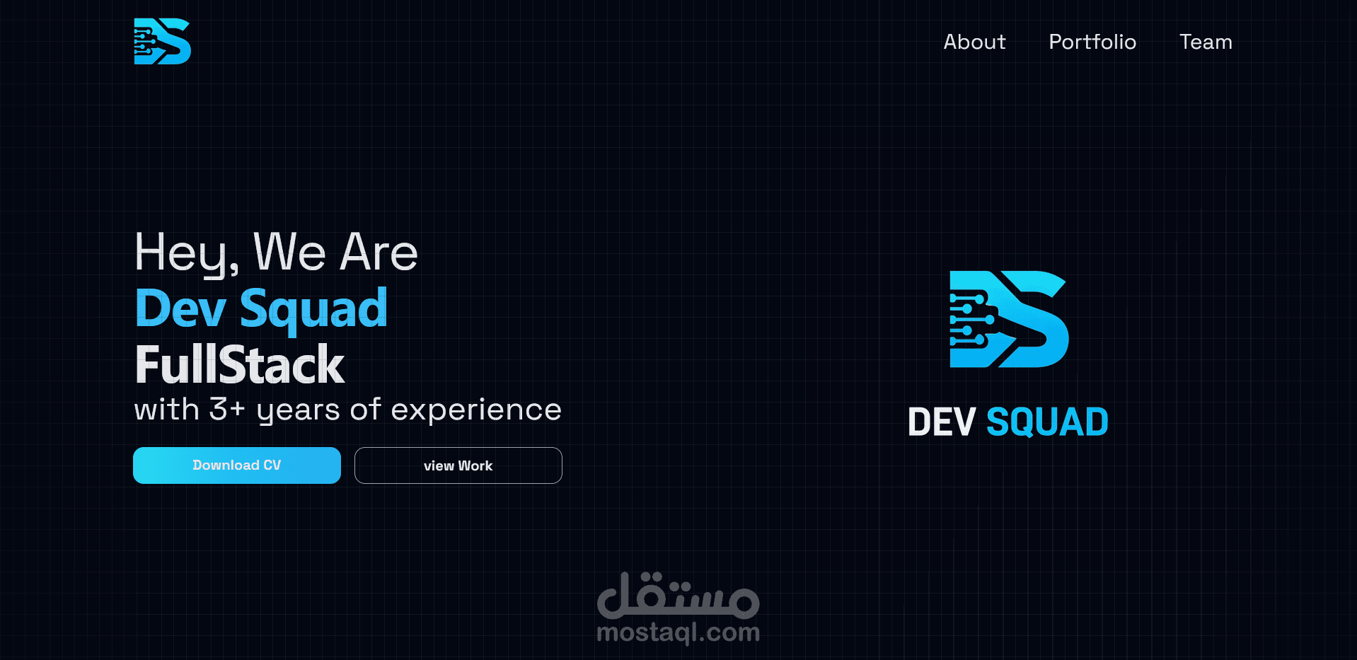 معرض اعمال لفريق مطورين بأسم Dev Squad