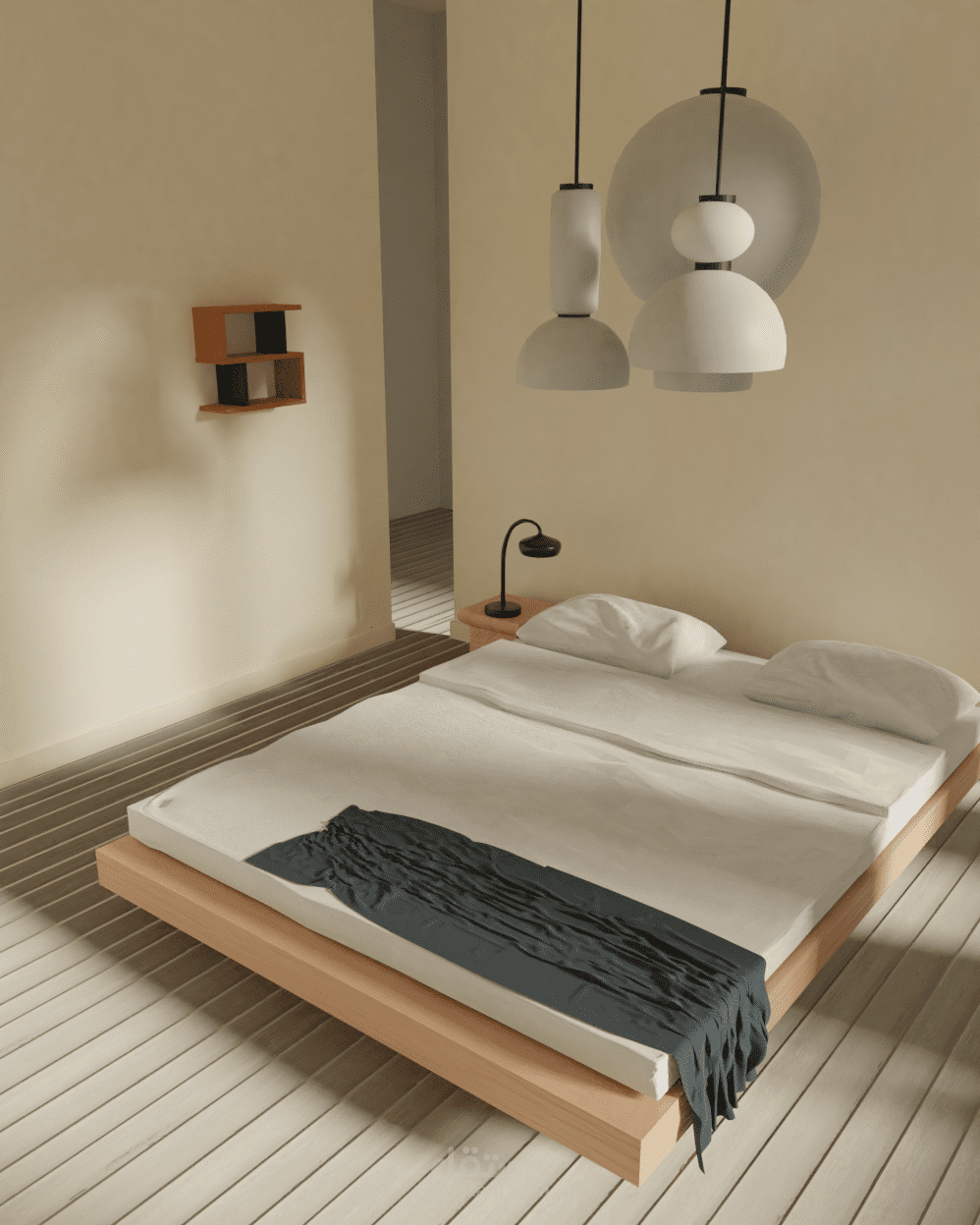 تصميم  3D لغرفة  minimalist