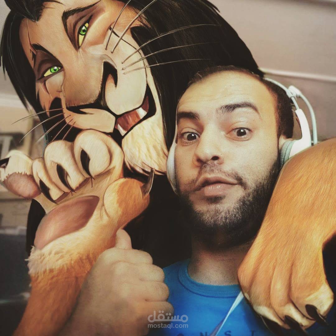 دمج شخصية ديزني مع صورة واقعية