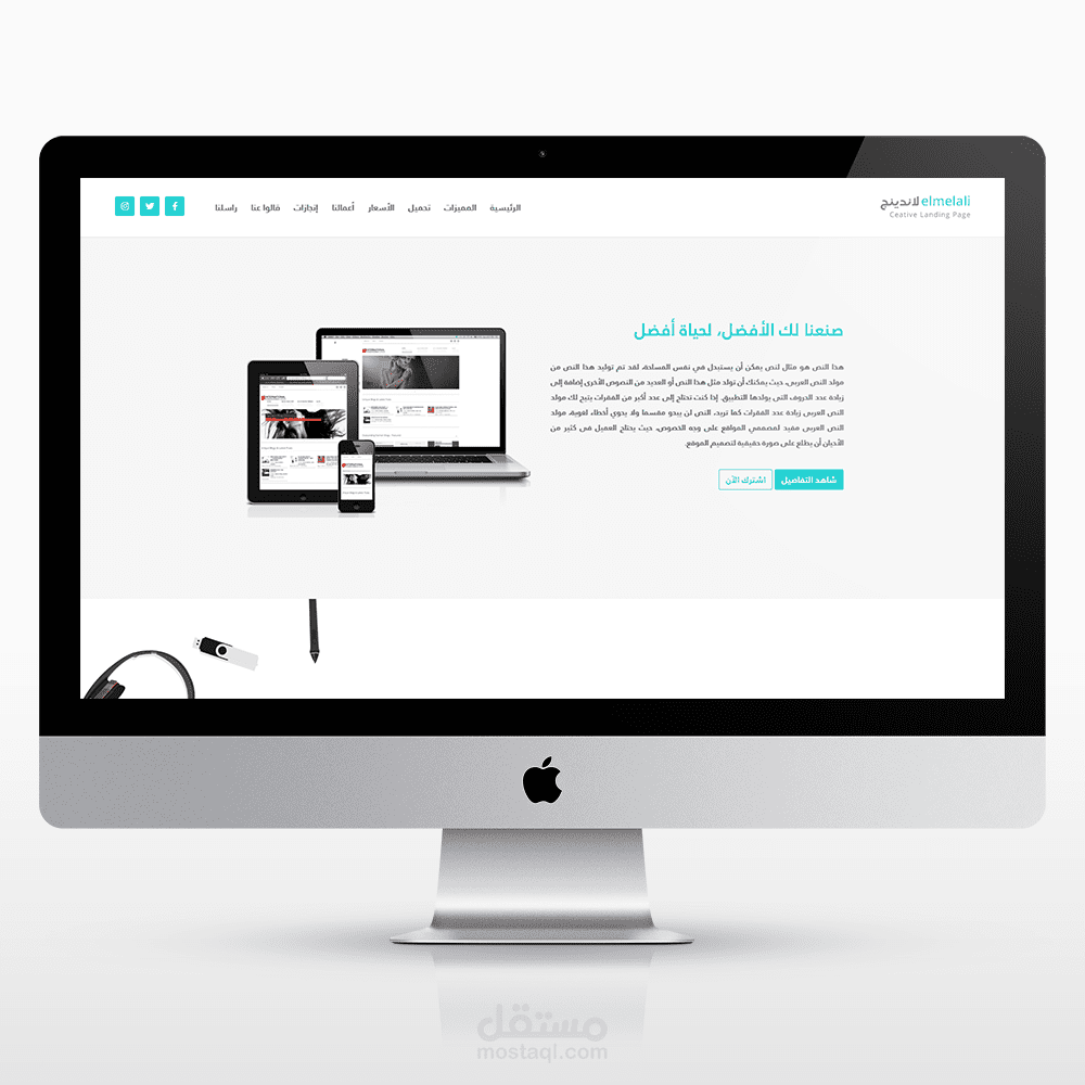 تصميم وتطوير صفحة هبوط لشركة خدمات الويب