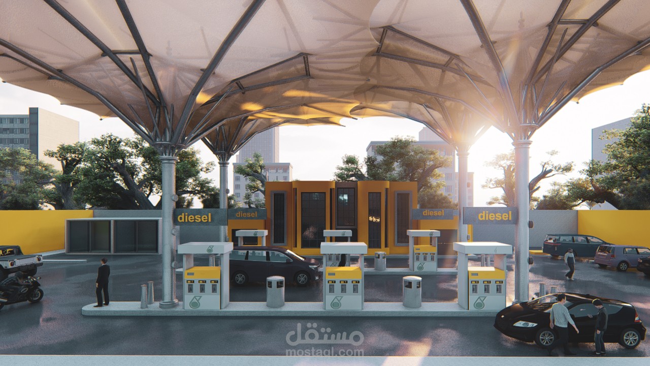تصميم محطة وقود
