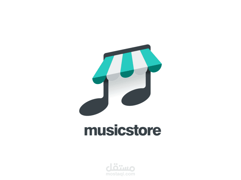 تصميم شعار music store ابداعي.