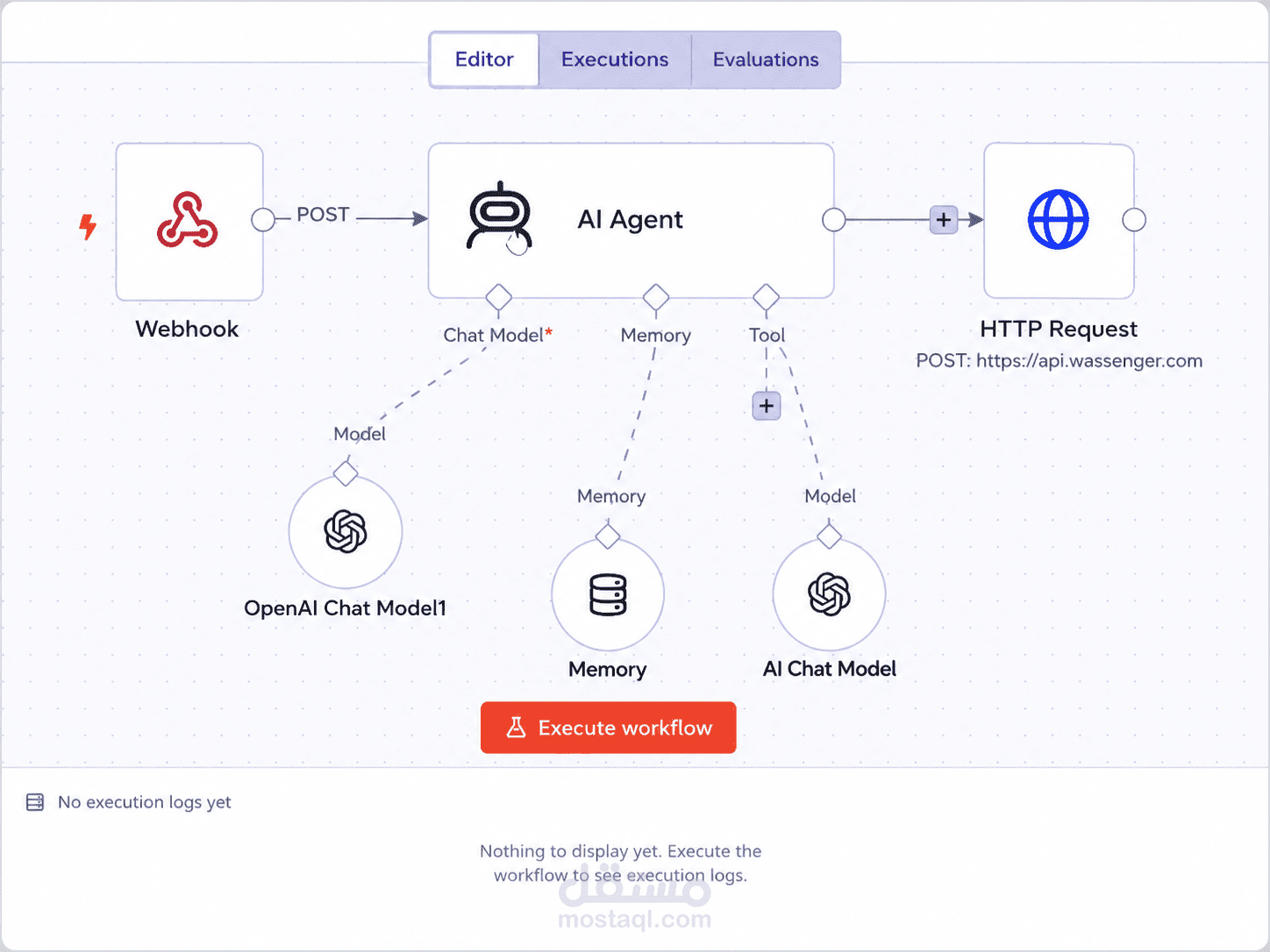إنشاء AI agent