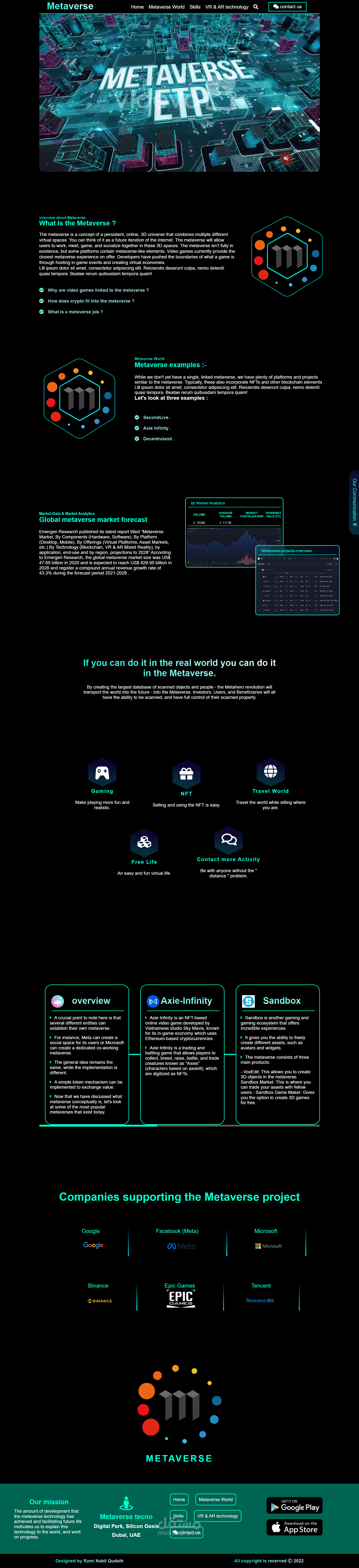 صفحة تعريفية عن عالم ال metaverse