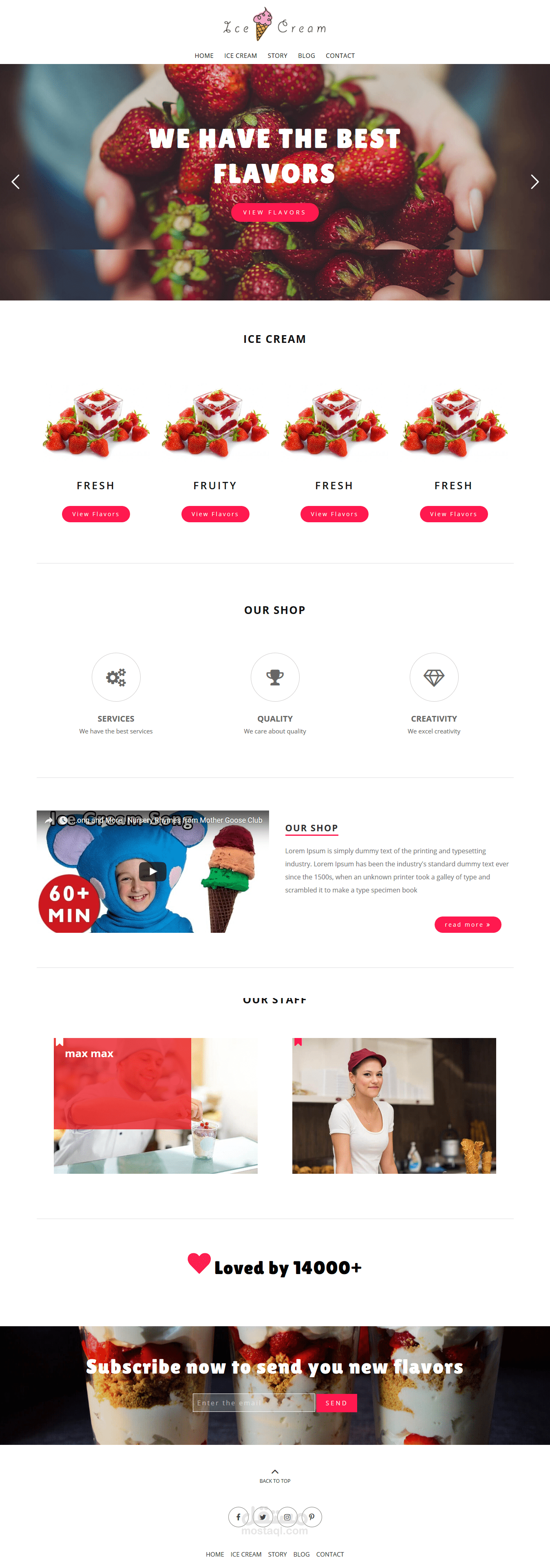 Web Site Ice Cream Shop