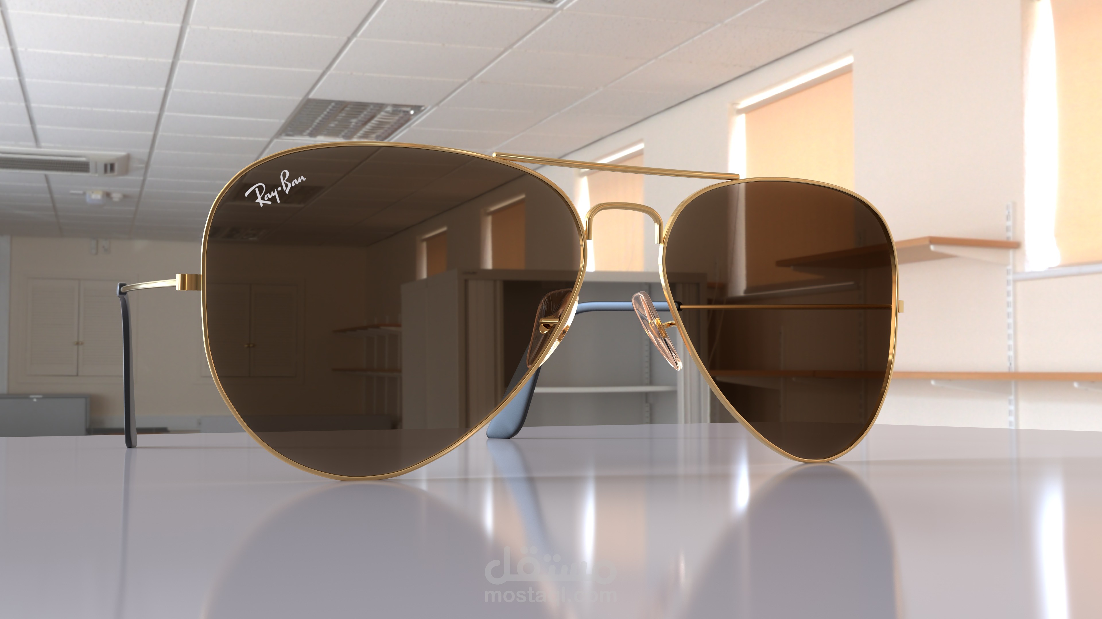 نمذجة ثلاثية الأبعاد ومحاكاة للنظارات الشمسية Ray-Ban