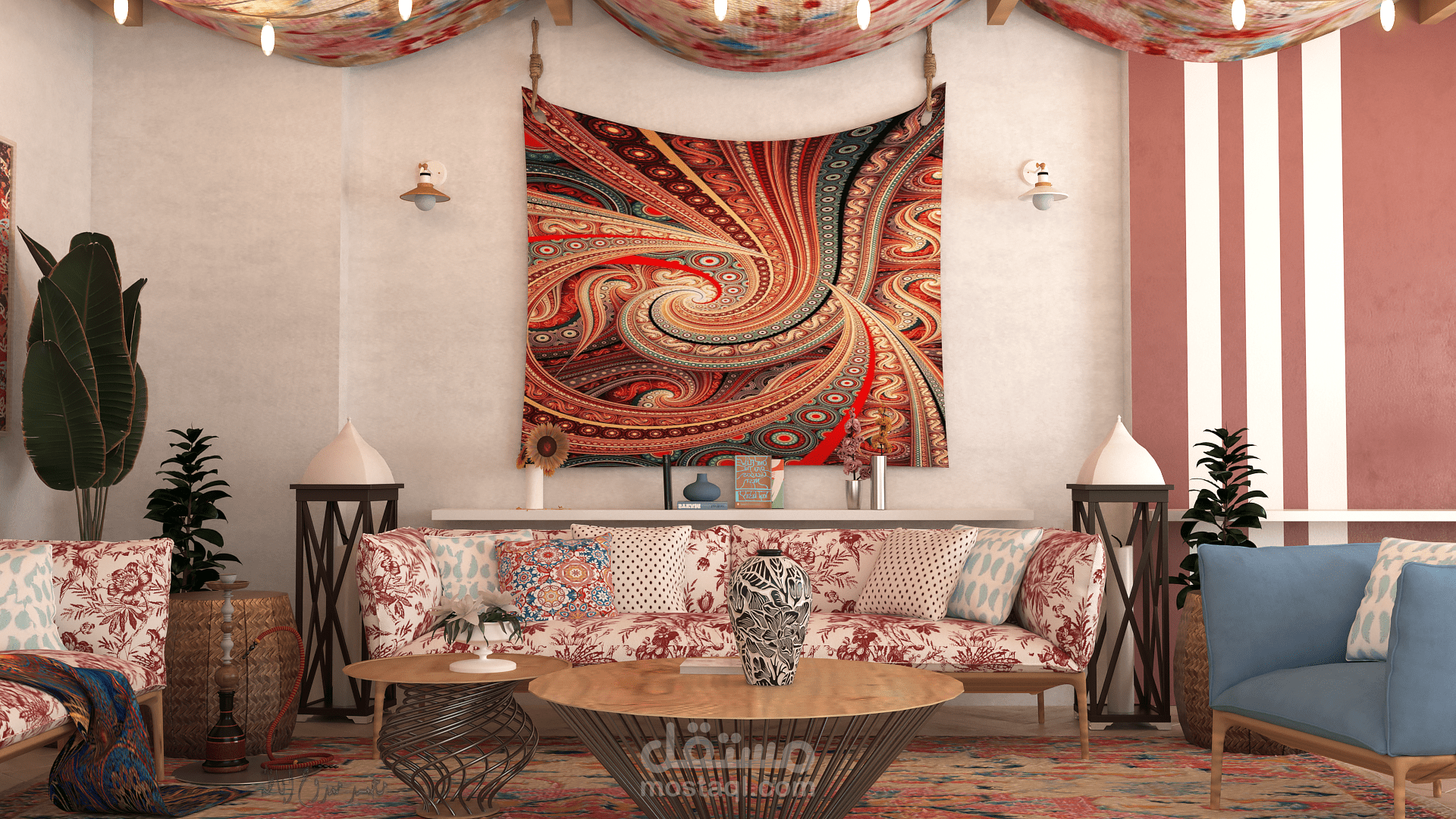 تصميم داخلي على الطراز البوهيمي.