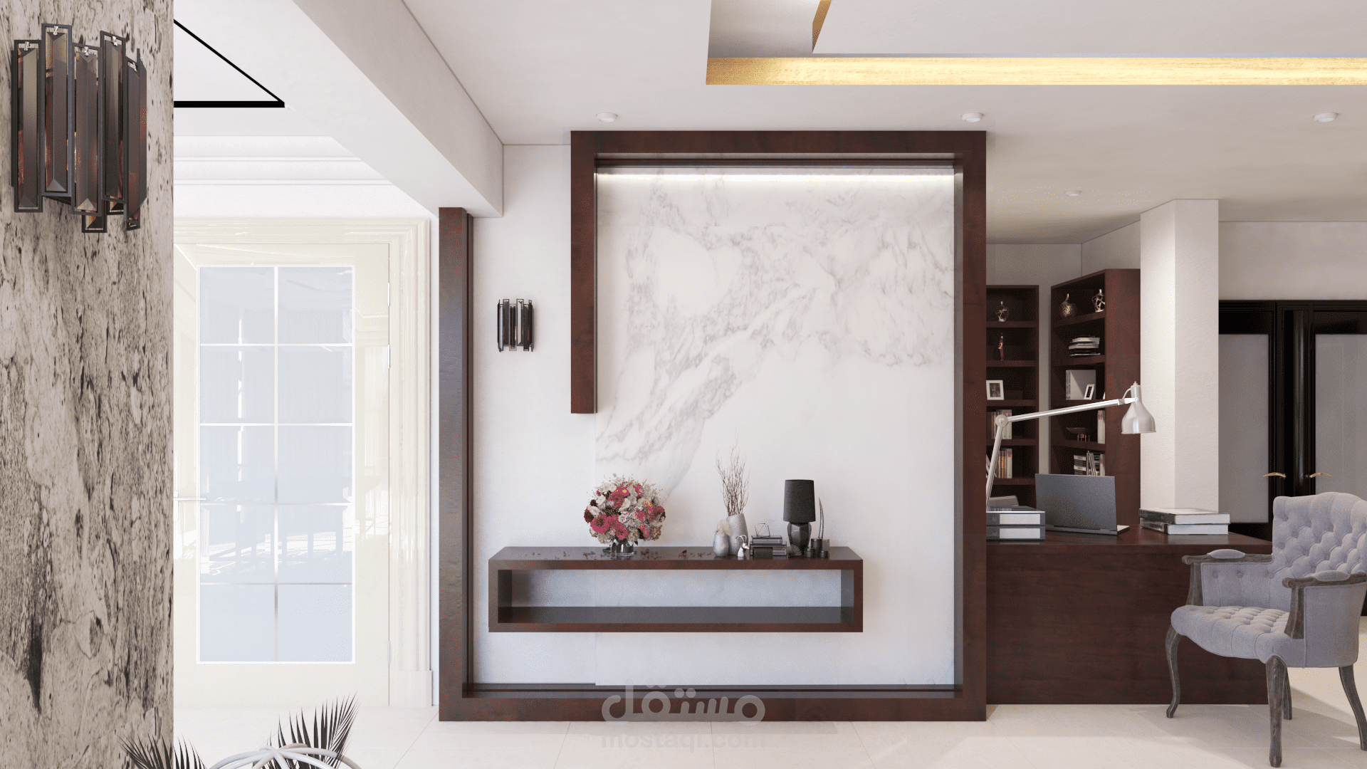 تصميم سرداب لفيلا بالكويت خاص بالقراءه