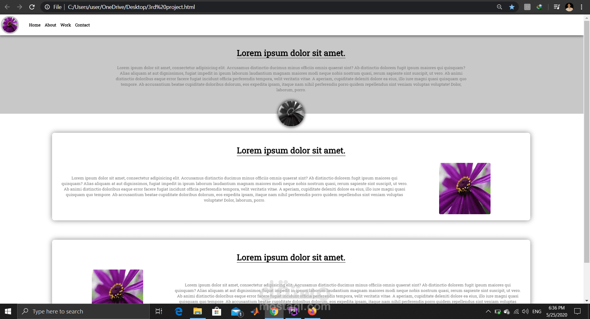 انشاء محتوي Home page ب استخدام HTML , CSS