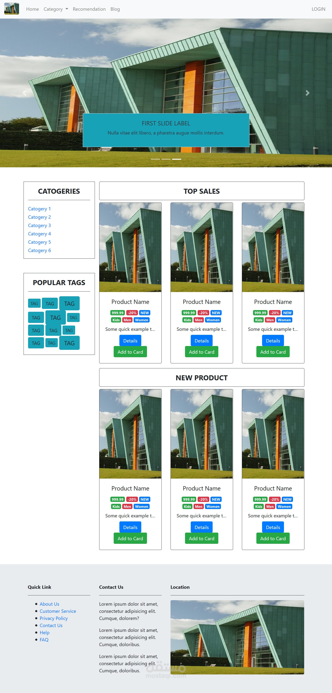 تصميم Home Webpage E-Commerce