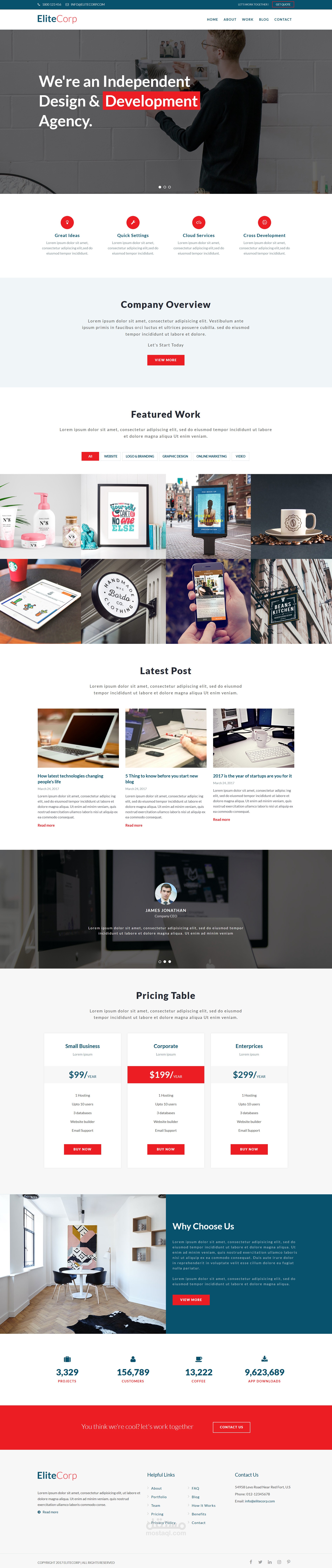 تصميم موقع EliteCrop كامل ومنسق ومتجاوب